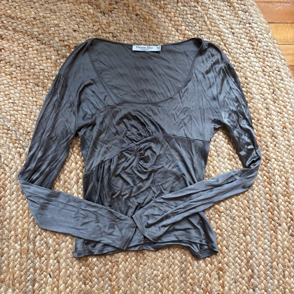 Dior Charcoal Long Sleeve Blouse